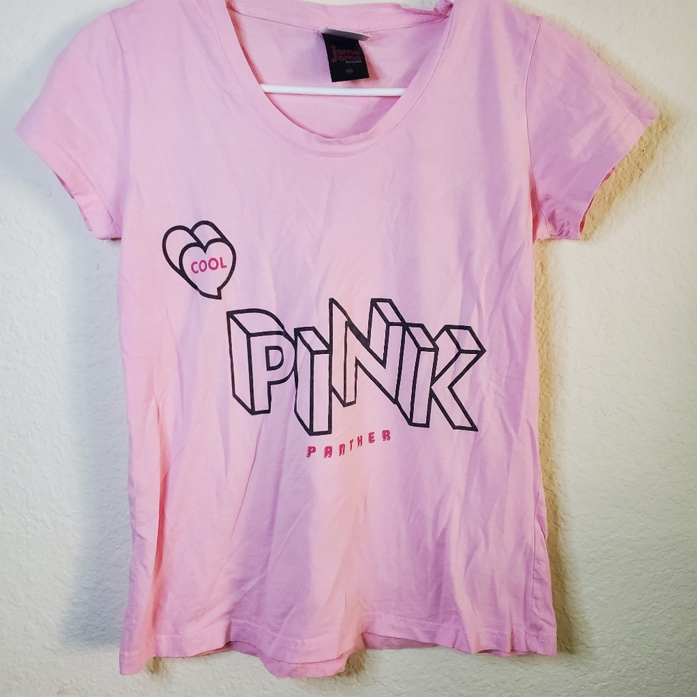 Pink Panther Short Sleeve‎ 90s XS Retro Cartoon Nerd Preppy Party Wacky Classic